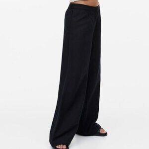 H&M Conscious Collection Black Wide Leg Trousers 8